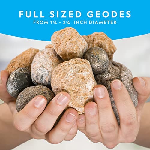 NATIONAL GEOGRAPHIC Kit Scientifique pour Ouvrir 4 Géodes – Comprend des Lunettes et Un Présentoir - Cadeau Scientifique STEM pour Les Amateurs de Minéralogie et de Géologie de Tout Âge