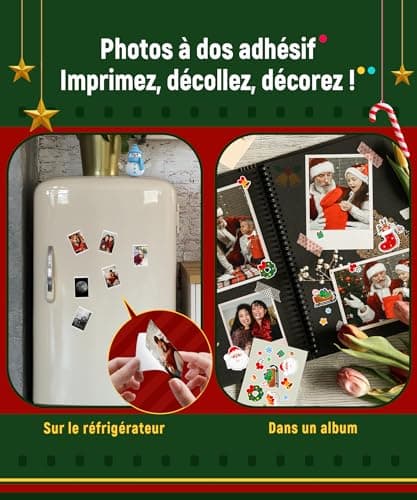 Liene Mini Imprimante, 2 x 3 Imprimante Photo Portable avec 50 Zink Papiers à Dos Collant, Bluetooth 5.0, Compatible avec iOS & Android, Application Dédiée, Imprimante Photo pour iPhone(Blanc)