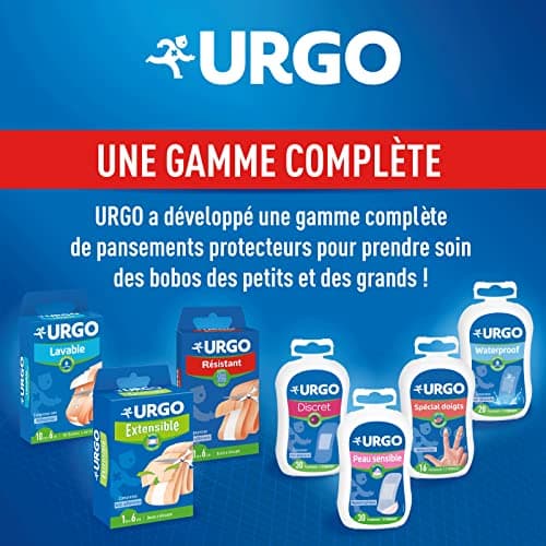 Urgo - Bande à Découper Résistant Bande en Tissu Compresse Anti-Adhérente 1 m x 8 cm, Bleu, 1 x 0.08 m (Lot de 1)