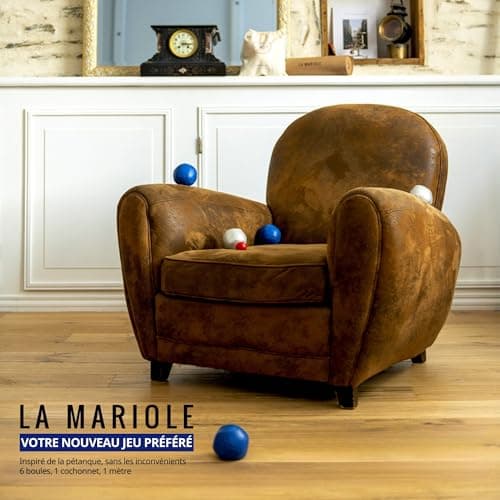 LA MARIOLE - Jeu de Boules de Pétanque Tout Terrain Intérieur Extérieur Indoor Outdoor - Pack Officiel Bleu & Argent V4