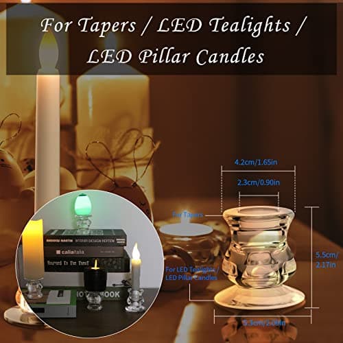 PChero Chandelier Bougeoir en Verre Decoratif Bougeoirs pour Bougies Coniques Decoration Noel Mariage Table Maison Chambre Salon – Lot de 12