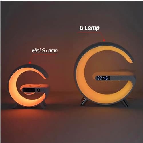 Nouvelle Lampe De Table Intelligente,Chargeur Sans Fil Lampe D'Ambiance Haut-Parleur Bluetooth,Lampe Tactile à Intensité Variable Avec Synchronisation De La Musique (Blanc)