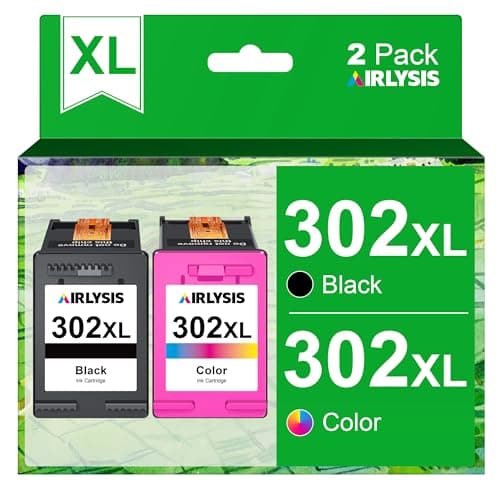AIRLYSIS 302XL Cartouches d'encre Remplacement pour HP 302 XL Noir et Couleur pour HP DeskJet 3630 3632 3639 Envy 4520 4525 4527 OfficeJet 3831 3833 3830 (1 Noir, 1 Tri-Colore)