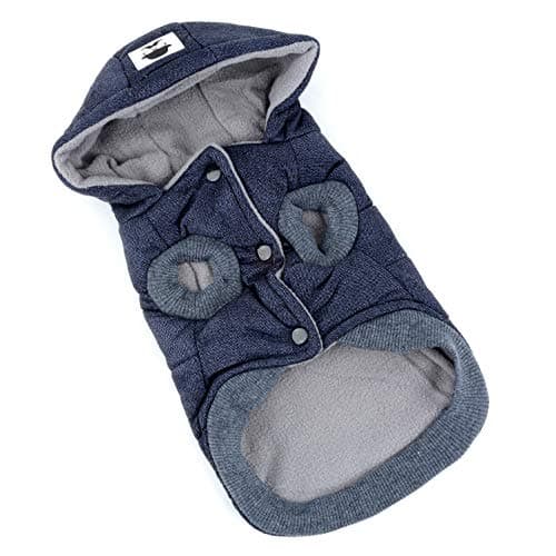 Selmai Manteau à capuche élégant pour petits chiens, vêtements pour chiens (Ce style est petit, veuillez choisir une taille plus grande)
