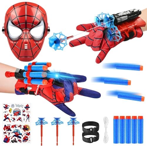 NHYDZSZ 2 Pièces Gant de Lanceur Spiderm, Spiderm Launcher Gant de Cosplay en Plastique, Jouets de Poignet Lanceur de Héros, Lanceur d'araignée Jouets éducatifs pour Enfants