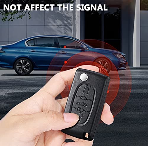 HooRLZ Coque Clé CE0536 Compatible pour Peugeot Partner 107 207 307 407 208 308, Citroen C2 C3 C4 C5 Berlingo Picasso, Boitier Clé Peugeot Partner, TéLéCommande Citroen, Clef Berlingo - 3 Boutons