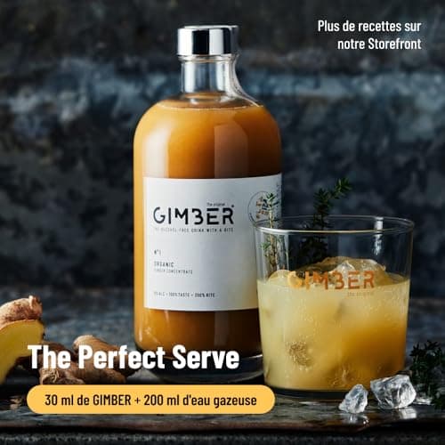 GIMBER Concentré de gingembre bio 3x700 ml (2,1L) | Boisson sans alcool 100% biologique à base de gingembre, citron et épices | Jus de gingembre Premium