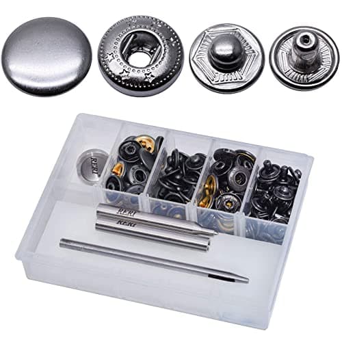 15 mm Boutons Pression en Métal avec Outils en Métal pour Sacs à Dos de Chemise en Cuir,Ceintures de Sac de Chapeau,Cuir de Bricolage