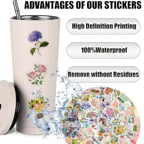 DKDDSSS 200 Pièces Autocollants Stickers, Autocollant Scrapbooking, Stickers Fleurs Stickers Scrapbooking, Scrapbooking Autocollant, Autocollants pour Scrapbooking pour DIY Bullet Journal Scrapbooking