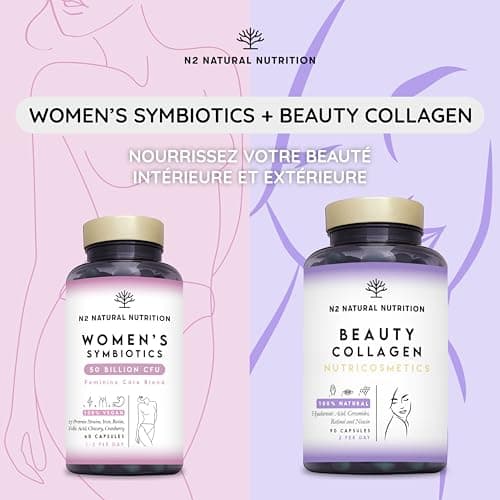 Formule Féminine Compléte avec Probiotiques, Fer, Cranberry et Acide Folique. Probiotique Flore Intestinale et Flore Vaginale (50 Milliards UFC) 60 Gélules. N2 Natural Nutrition