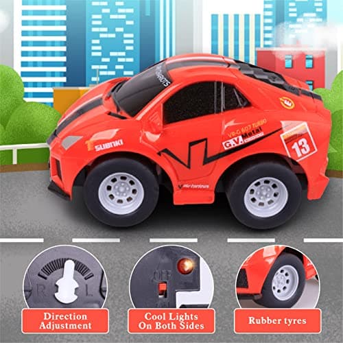 FORMIZON Voiture Telecommandée pour Enfant, Cartoon Voiture Radiocommandee, Mini Voiture télécommandée de Course, Cadeaux d'anniversaire de Noël pour Enfants 2 3 4+ Ans (Rouge)