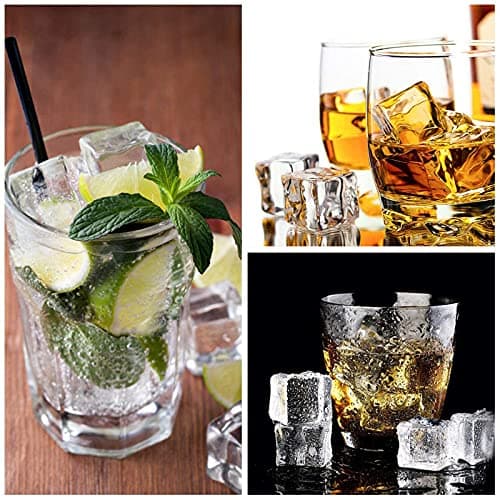 Transparent En Plastique Acrylique Glaçons Réutilisables Transparent En Forme De Cube Glaçon Artificiel Faux 18mm Pour Affichage Accessoires Photographie Décoration Barre Cuisine (100 Pièces)