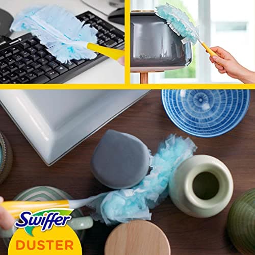 Swiffer Duster Kit, 1 Plumeau + 15 Recharges, Plumeau Poussière, Attrape Et Retient Jusqu’À 3 Fois Plus De Cheveux Et Poussière Qu’Un Plumeau Ordinaire