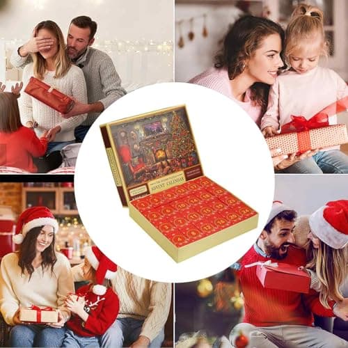 Calendrier de l'Avent 2024, puzzle 1008 – Calendrier de l'Avent de 24 jours pour adultes et enfants, décoration de Noël pour cheminée (A)