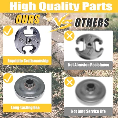 Haishine .325" Pignon de tambour d'embrayage La pompe à huile Kit d'engrenage à vis sans fin pour Husqvarna 340 345 346XP 350 353 Tronçonneuse Pièces de rechange