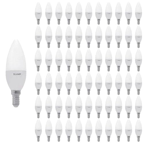Silamp Ampoule LED E14 8W 220V C37 180° (Pack de 100) - Blanc Neutre 4000K - 5500K