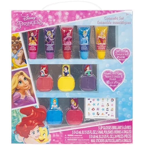 Disney Princess Maquillage pour Enfants | Kit Comprenant Brillant à Lèvres, Vernis à Ongles et Plus Encore | Cadeaux pour Les 3+ par Townley Girl