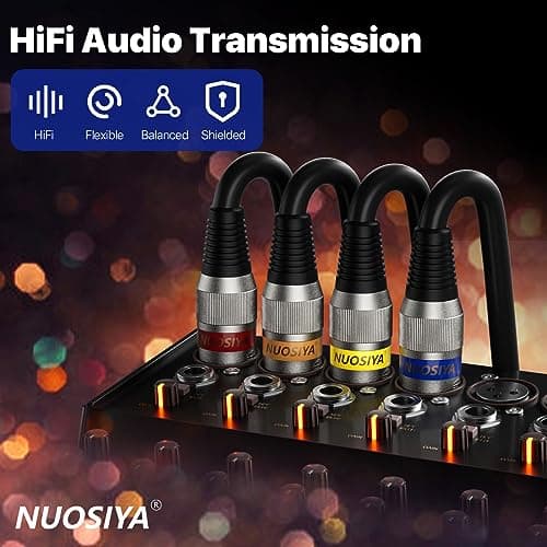 NUOSIYA Cable XLR 2m 6 paquet,Cable Microphone XLR Male Femelle, Balanced XLR vers XLR Câble Instrument pour Microphones, Enceint, Consol Mixag, Amplificateur