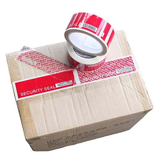Aspiree TamperSeals Group - 1 Rouleau Prédécoupé Numéros de Série Ruban Void Adhésif de Sécurité Inviolable (48mm x 50m x 2 mil, 100% Total Transfert, Rouge)