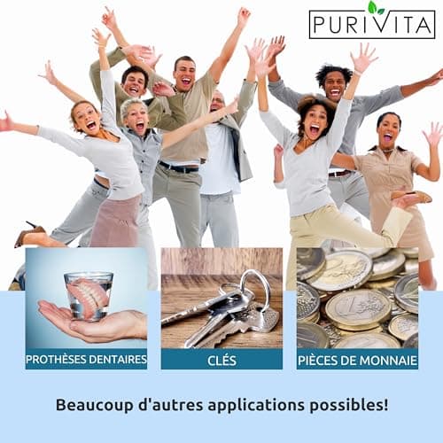 PURIVITA - Concentré de Nettoyant liquide pour produits ultrason - Multi-usages - Nettoyeur Bijoux, lunettes et bien plus encore - nettoyant ultrason - 500 ml