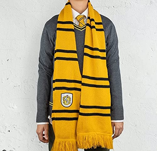 Cinereplicas Harry Potter - Echarpe Classique Gryffondor/Poufsouffle/Serdaigle/Serpentard- Licence Officielle (Poufsouffle)