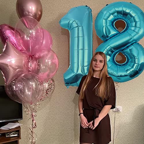 Ballons Chiffre de 18 ans - 101 CM Ballon Anniversaire Décoration d'anniversaire Ballon Helium Anniversaire Ans Deco Anniversaire