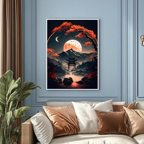 Xobers art Diamond Painting Adulte Paysage, Diamant Painting Lune, Peinture Diamant Adulte, Diamond Painting pour Décoration Maison et Cadeau 30x40cm