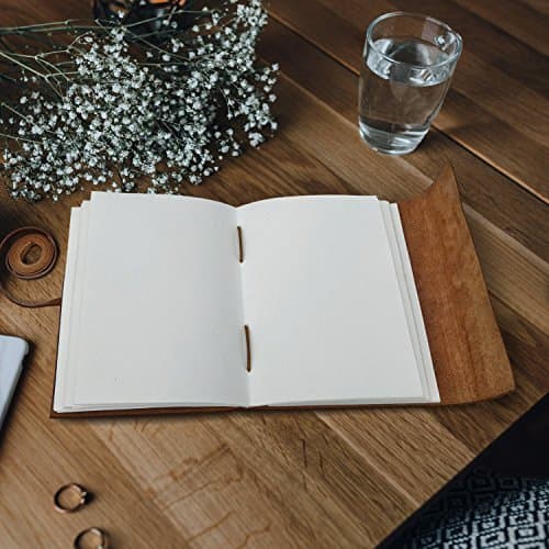 MOONSTER® Carnet de Notes en Cuir Arbre de Vie - Bloc Note Fait Main pour Hommes et Femmes Pages Vierges 20x15 cm - Carnet de Voyage ou Cahier de Dessin