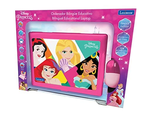 LEXIBOOK JC598DPi2 Disney Princess-Jouet éducatif et bilingue pour Ordinateur Portable 124 activités d'apprentissage (français Non Garanti)