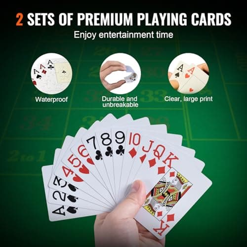 VEVOR Mallette de Poker 500 Jetons de Poker en Argile et ABS 14 g 40x3,3 mm avec 2 Jeux de Cartes Texas Hold'em 1 Bouton de Croupier et 2 Boutons Blind pour Blackjack Jeux de Hasard Casino à Domicile