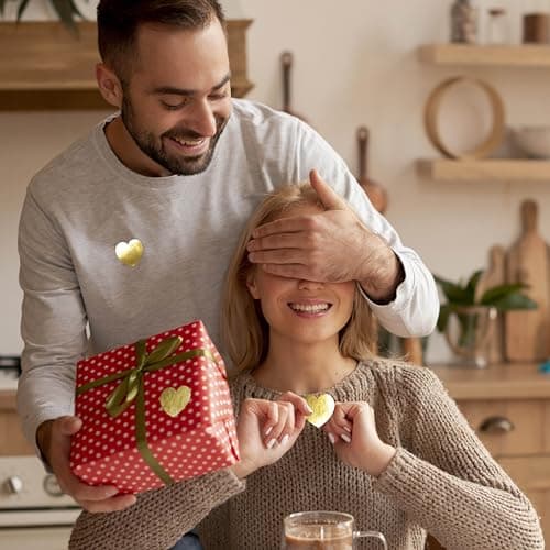 500 PCS Autocollants en forme de cœur doré, Autocollants métalliques dorés autoadhésifs imperméables et réfléchissants, Étiquettes décoratives d'amour pour les fournitures de la Saint-Valentin