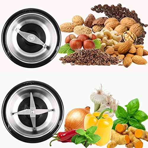 VeoHome Moulin à café et mixeur électrique broyeur pour Grains de café, Graine de Lin et Autres épices - INOX