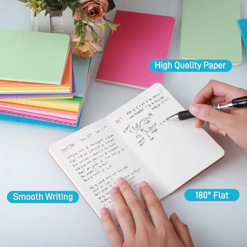 JIANTA Lot de 24 Carnet de Note A6, Blanc Carnet A6, Carnet de Notes A6 Journal Bloc-notes A6 avec Couverture en Papier Kraft 12 Couleurs pour Notes, Écriture, Bureau, Budget, Liste, École, Collège
