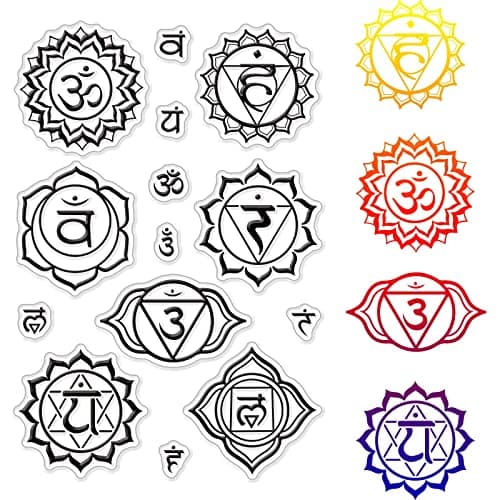 craspire Yoga Clear Stamps Mandala Yoga Om Symboles Transparent Silic1 Tampon Tampon en Caoutchouc pour Scrapbooking Anniversaire Album Photo Thanksgiving Card Making 4.3 x 6.3 x 0.1 Pouces