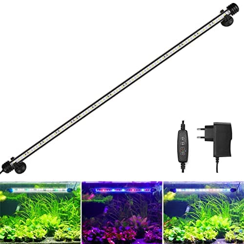 BELLALICHT LED Timer éclairage d'aquarium - Lampe d'aquarium [lumière blanche RVB] avec minuterie intégrée, variateur 10 niveaux de luminosité IP67 étanche Light pour réservoir de poissons plante