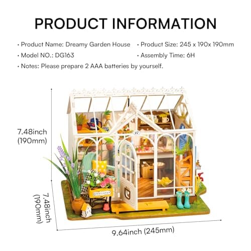 Rolife Maison de Poupées avec Meubles Miniature Maison en Bois Kits de modèles Jouets Cadeau de Noël pour Enfants et Femmes (Dreamy Garden)