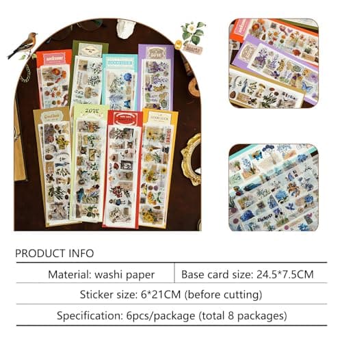 Ptyism 612 Pièces/48 Feuille Autocollant Scrapbooking,Stickers Scrapbooking丨Scrapbooking Autocollant Autocollants pour Scrapbooking Pour DIY Bullet Journal Scrapbooking etc