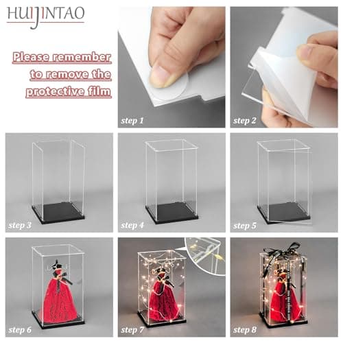 Huijintao Vitrine pour Collection, Vitrine Figurine, Vitrine Acrylique, Vitrine Exposition Transparent pour Voitures Miniatures, Figurines, Objets de Collection (15x15x25 cm)
