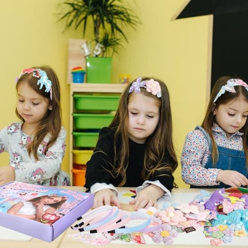 Calendrier de l'Avent 2024 Enfant Fille, Kit de Fabrication de Bandeaux pour Filles Accessoires de Cheveux DIY Enfant 6 Serre-tête Bricolage Cadeau d'anniversaire pour Fille Jouet pour Filles 5-12 Ans