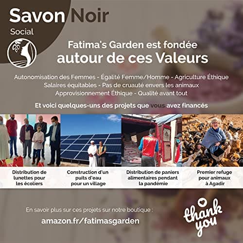 Fatima's Garden Savon Noir à l'Eucalyptus - Nettoyant Purifiant, 450g