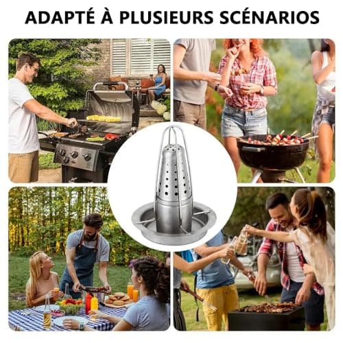 Bibykivn Vertical Rôtissoire à Poulet, Support de Poulet pour Canette de Bière, Support à Poulet en Acier Inoxydable Amovible, Passe au Lave-Vaisselle pour Four, Barbecue, Camping