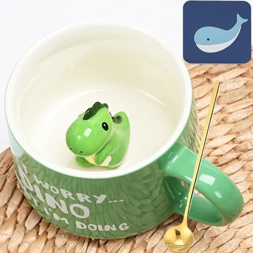 Arawat Dino Mug 3d Tazza Dinosauro Regali Per Le Donne Tazza Dinosauro Carino Tazza Dinosauro In Ceramica 350 Ml Tazza Dinosauro Tazza Da Tè Dire Tazza Tè Carino Tazza Caffè Dino Regalo Di Compleanno