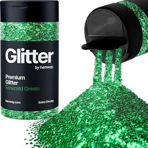 Shaker à paillettes vert émeraude pour nail art accessoires de festival de Noël résine artisanale extra épaisse cosmétique 115 g/4,1 oz