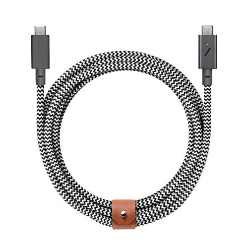 Native Union Type-C Belt Câble Pro - 240W USB-C à USB-C 2,4m Câble de Charge Ultra Robuste Compatible avec iPhone 16, 16 Pro Max, MacBook Pro 14"/16" M2, Air 15" M2, iPad Pro (Zebra)