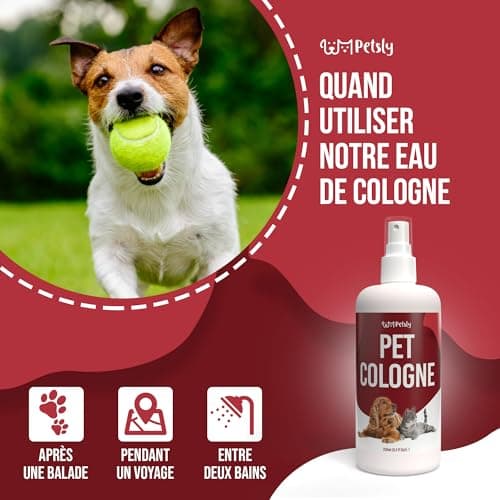 Petsly® Parfum pour Chien & Chat - 250ml - Arôme de Pêche - Neutralise les Mauvaises Odeurs - Parfum Chien - Parfum Chat - Eau de Parfum pour Chien, Déodorant pour Chien, Parfum pour Litiere à Chat