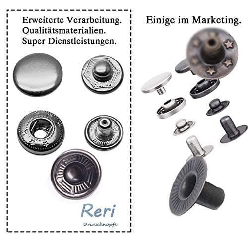15 mm Boutons Pression en Métal avec Outils en Métal pour Sacs à Dos de Chemise en Cuir,Ceintures de Sac de Chapeau,Cuir de Bricolage