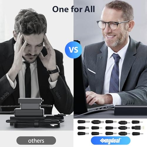 Sunydeal 90W Chargeur universel PC pour Ordinateur Portable HP Stream ASUS Vivobook Lenovo Ideapad Dell Acer Toshiba Sony Fujitsu MSI Samsung JBL 18.5V 19V 19.5V 20V Câble d'alimentation avec 10 Tips