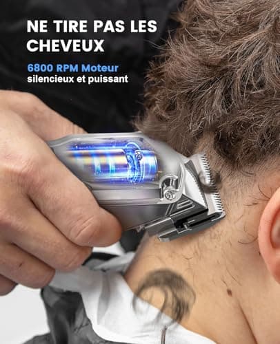 Tondeuse à cheveux professionnelle & T-lames Trimmer Set pour hommes, Tondeuse cheveux, Tondeuse à barbe, Tondeuse à cheveux électrique IPX7 étanche à l'eau, Cadeau idéal pour les hommes