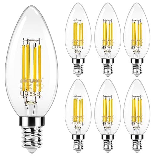 DiCUNO Ampoule LED E14, blanc neutre 4000K, 4W ampoule led flamme équivalent 40W incandescence, 550LM, Non-dimmable, Vintage filament LED en forme de bougie pour lustre et plafonnier, 6 Pièces