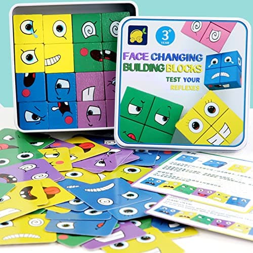 Jouets en Bois,Jouets sensoriels, Jouets Montessori pédagogiques pour Enfants à partir de 3 Ans,Cubes de Construction Puzzler Jouets Cadeau d'anniversaire pour Les Enfants de 3 à 12